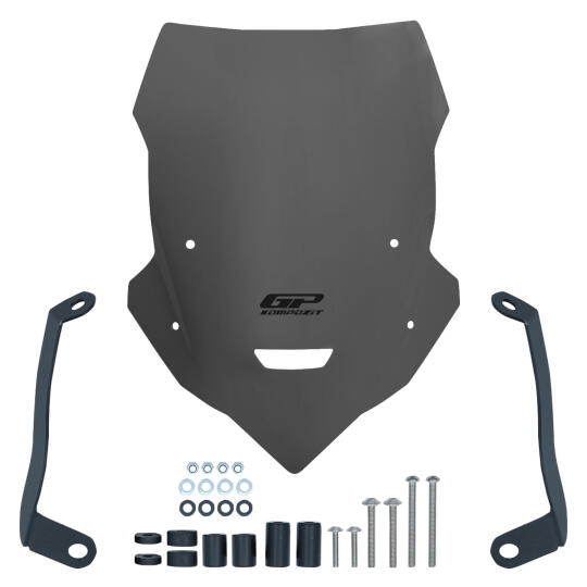 GP Kompozit Yamaha MT-25 2020-2024 Uyumlu Kısa Tur Camı Gri - 4