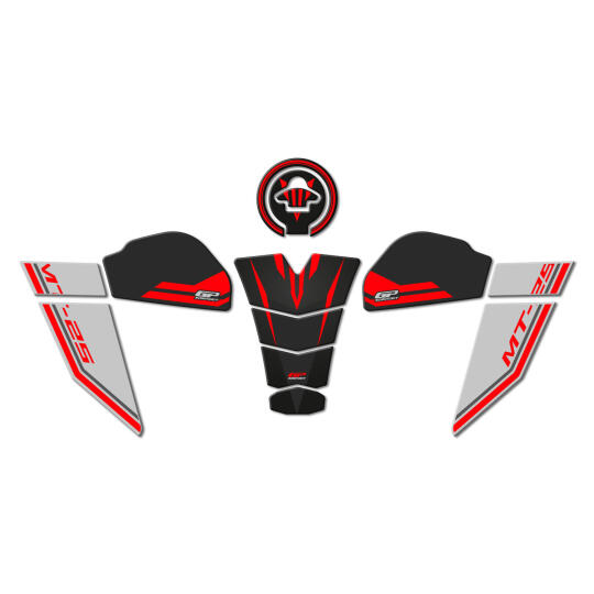 GP Kompozit Yamaha MT-25 2020-2026 Uyumlu Tank Pad Seti Kırmızı