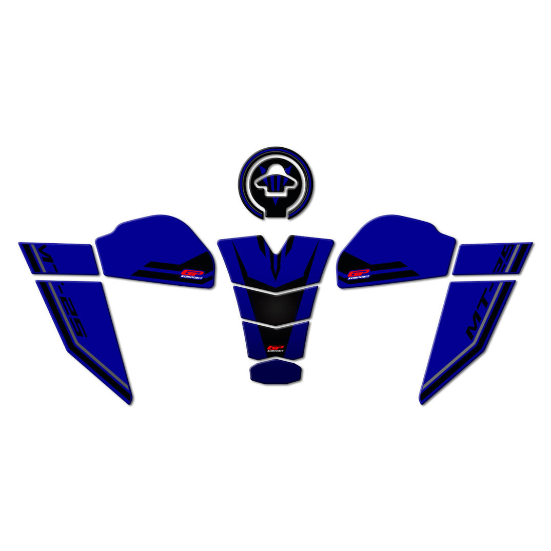 GP Kompozit Yamaha MT-25 2020-2026 Uyumlu Tank Pad Seti Mavi - 1