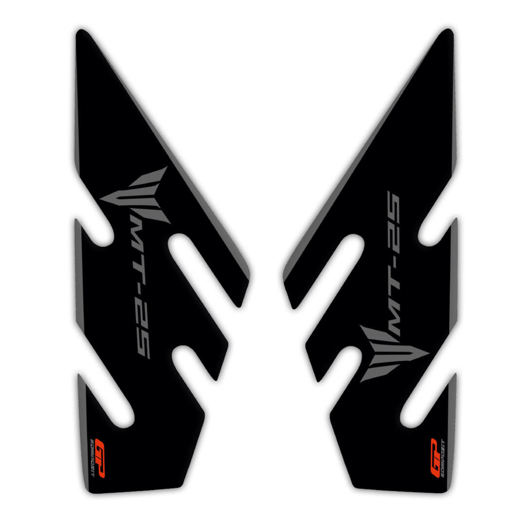 GP Kompozit Yamaha MT-25 Universal Uyumlu Yan Pad Seti Siyah-Gri - 1
