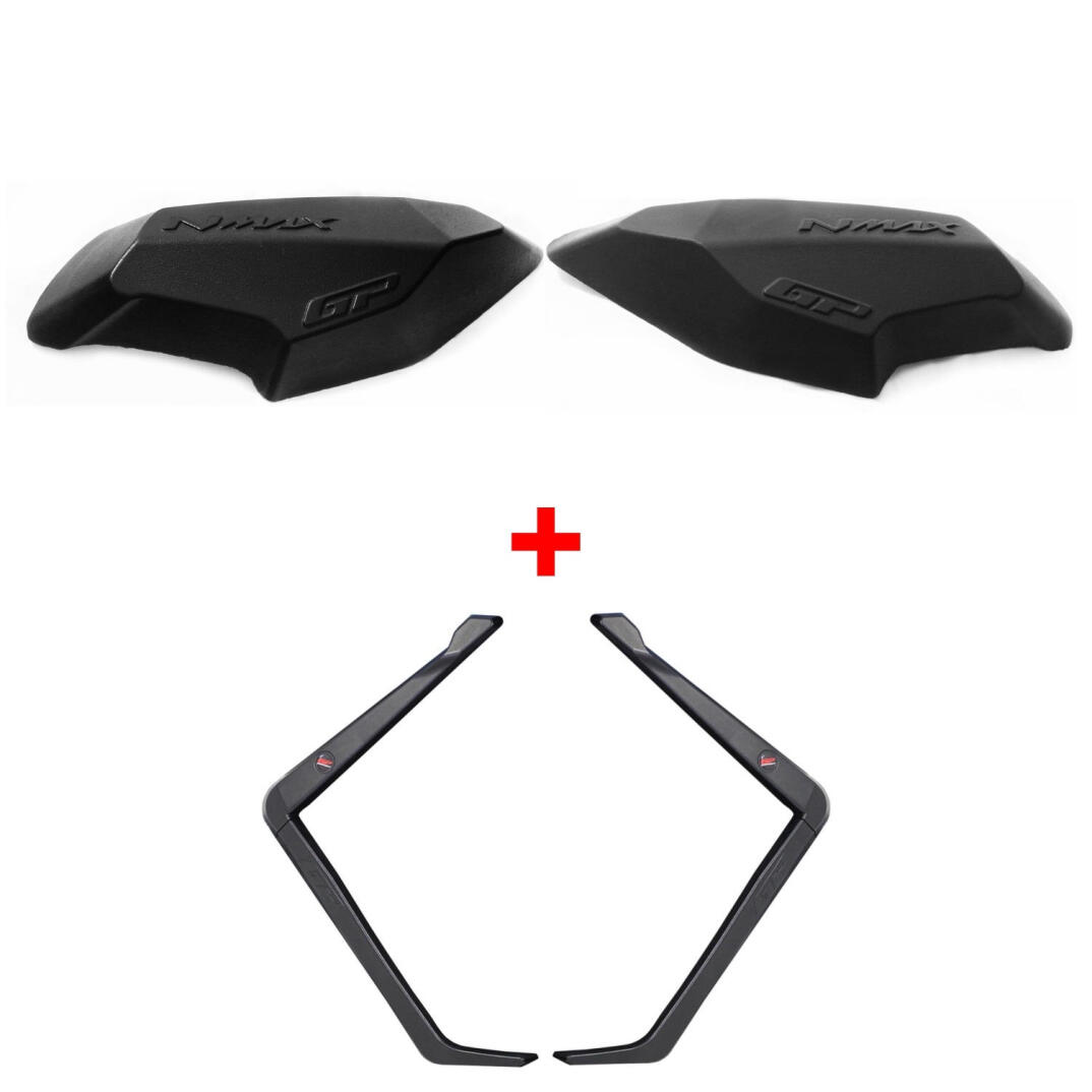 GP Kompozit Yamaha NMAX 125-155 2015-2020 Uyumlu Bacak ve Grenaj Koruma Seti Siyah - 1