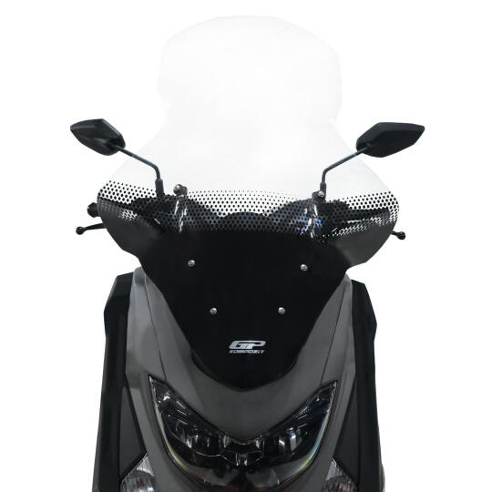 GP Kompozit Yamaha NMAX 125 / 155 2015-2020 Uyumlu Baskılı Elcikli Ön Cam Şeffaf (1)