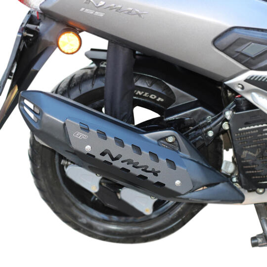 GP Kompozit Yamaha NMAX 125 / 155 2015-2020 Uyumlu Egzoz Koruma Kapağı Siyah (1)