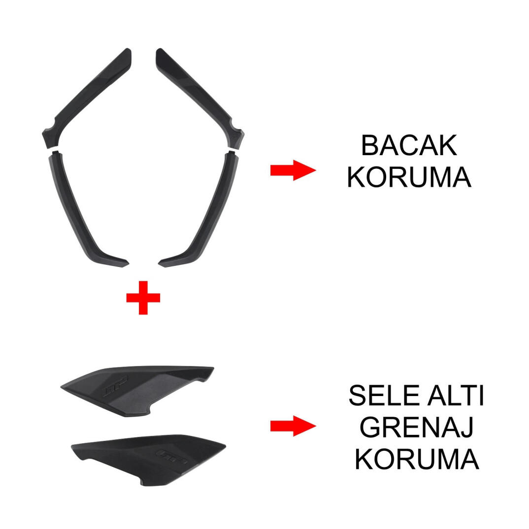 GP Kompozit Yamaha NMAX 125-155 2021-2024 Uyumlu Bacak ve Sele Altı Grenaj Koruma Seti Siyah - 1
