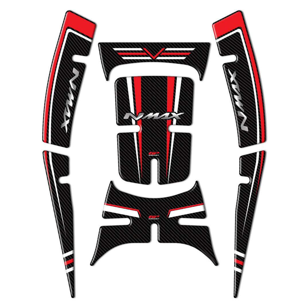 GP Kompozit Yamaha NMAX 125 / 155 2021-2024 Uyumlu Tank Pad Seti Kırmızı - 1