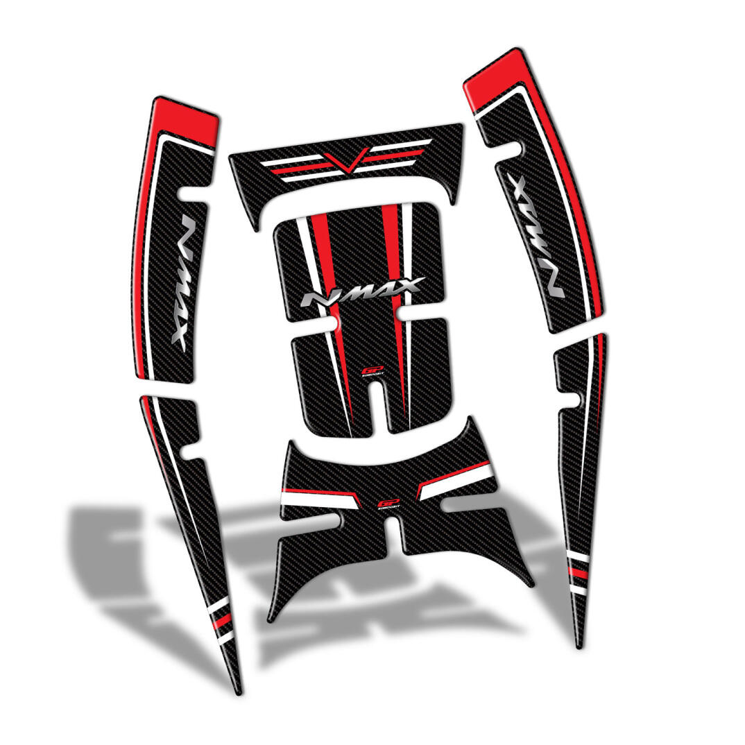 GP Kompozit Yamaha NMAX 125 / 155 2021-2024 Uyumlu Tank Pad Seti Kırmızı - 7