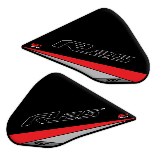 GP Kompozit Yamaha R25 2015-2018 Uyumlu Tank Pad Seti Kırmızı - 3