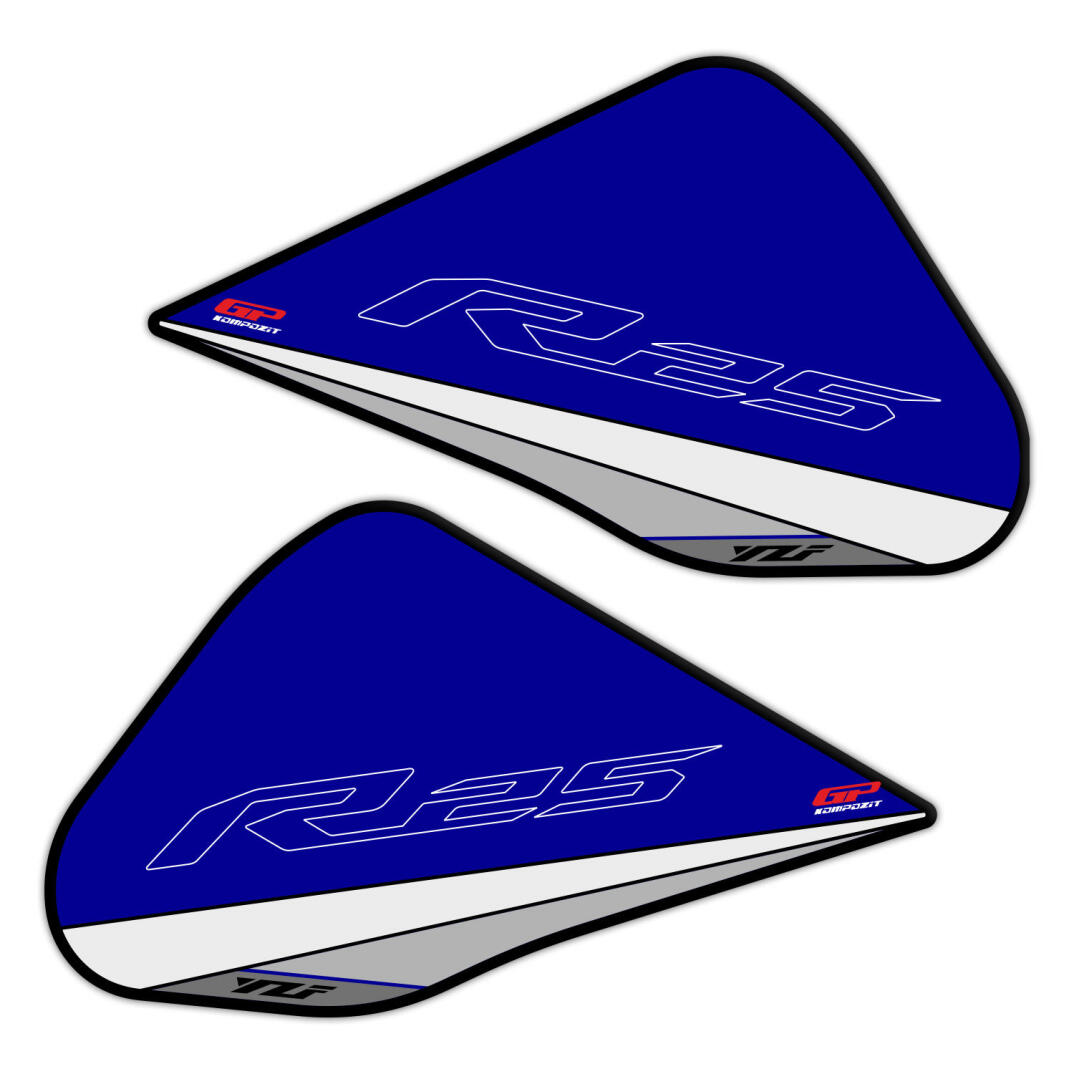 GP Kompozit Yamaha R25 2015-2018 Uyumlu Tank Pad Seti Mavi - 3
