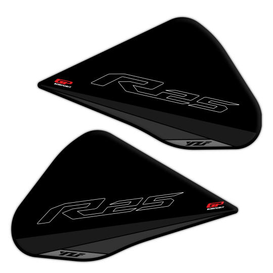 GP Kompozit Yamaha R25 2015-2018 Uyumlu Tank Pad Seti Siyah - 3