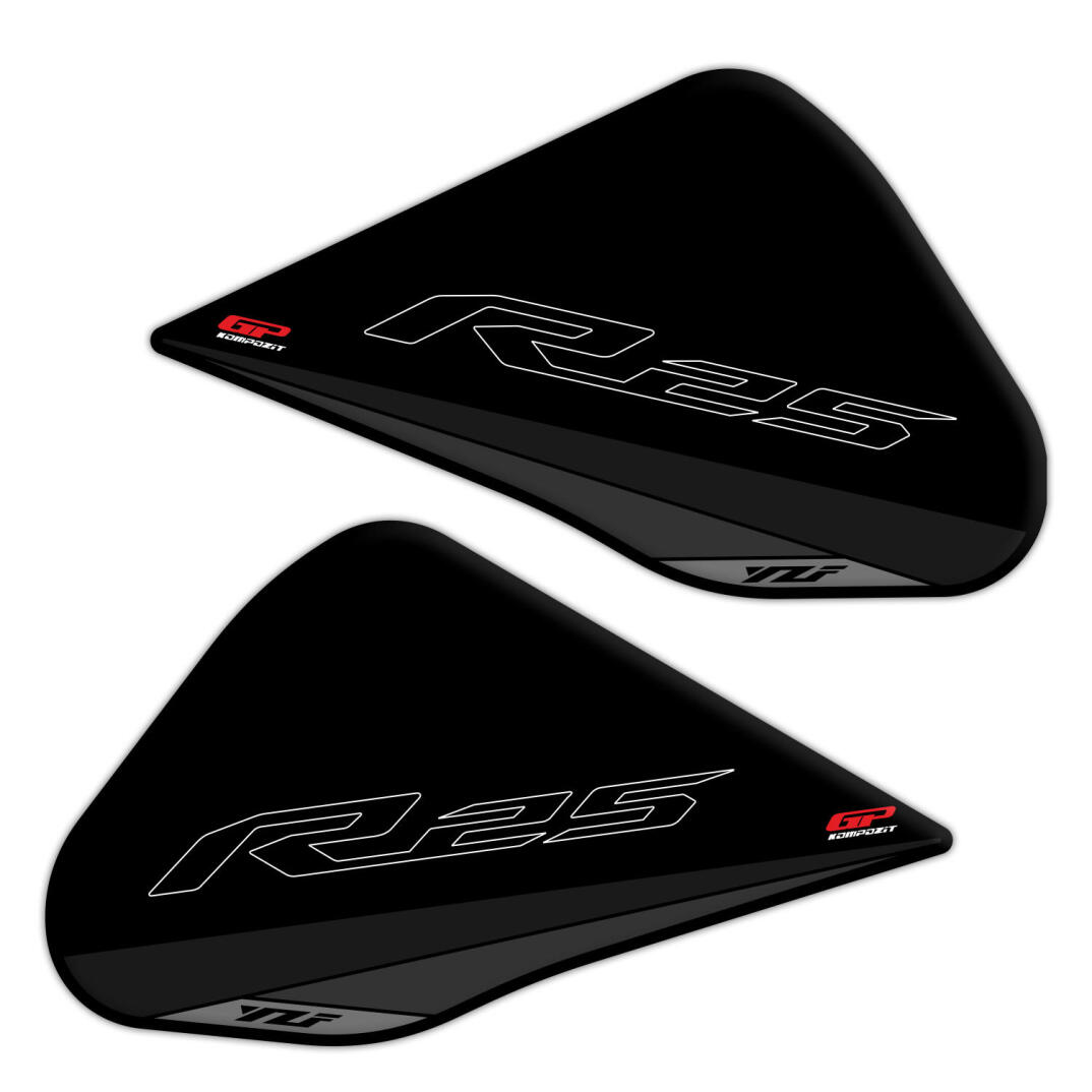 GP Kompozit Yamaha R25 2015-2018 Uyumlu Tank Pad Seti Siyah - 3