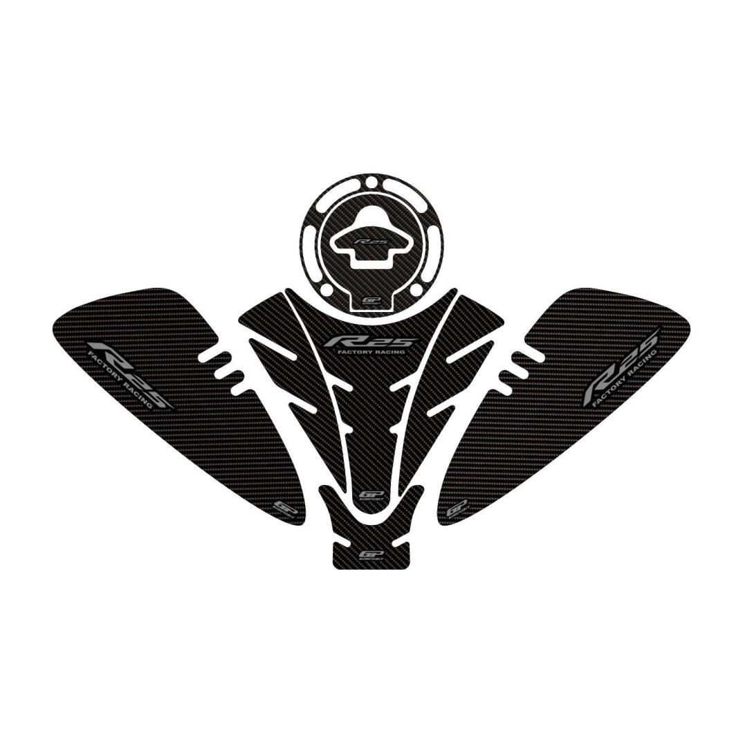 GP Kompozit Yamaha R25 2019-2026 Uyumlu Tank Pad Seti Karbon - 1