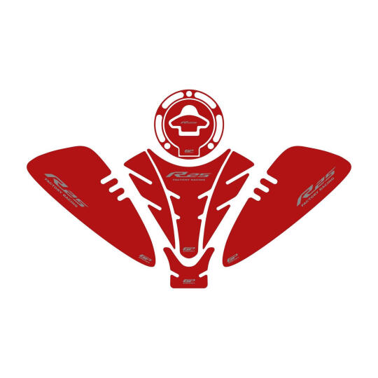 GP Kompozit Yamaha R25 2019-2026 Uyumlu Tank Pad Seti Kırmızı