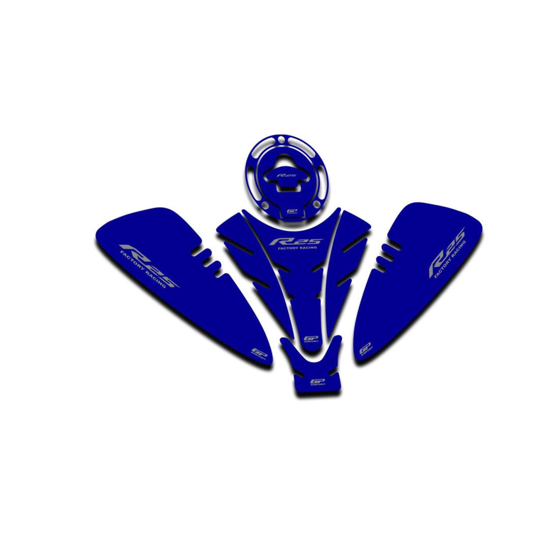 GP Kompozit Yamaha R25 2019-2026 Uyumlu Tank Pad Seti Mavi - 6