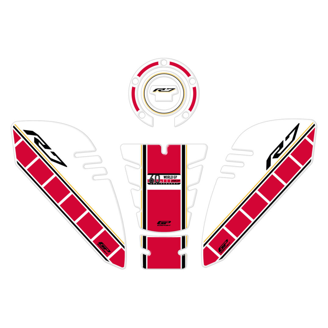 GP Kompozit Yamaha R7 2021-2024 Uyumlu Tank Pad Seti 60.Yıl - 1