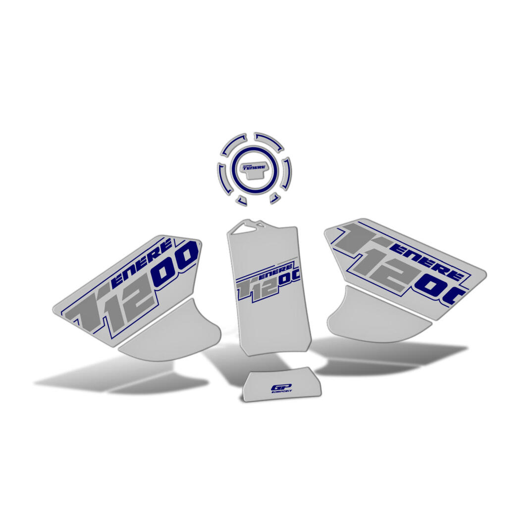 GP Kompozit Yamaha Tenere 1200 2011-2020 Uyumlu Tank Pad Seti Mavi-Gri - 2