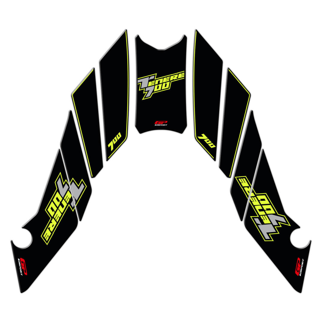 GP Kompozit Yamaha Tenere 700 2019-2023 Uyumlu Tank Pad Seti Sarı - 1