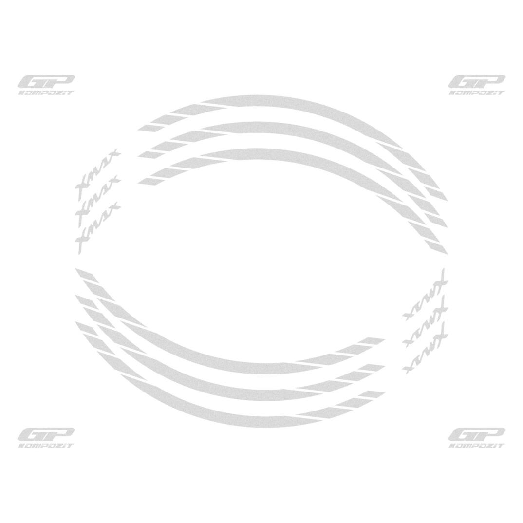 GP Kompozit Yamaha XMAX 2004-2022 Uyumlu Jant Şeridi Reflektif Gri - 1