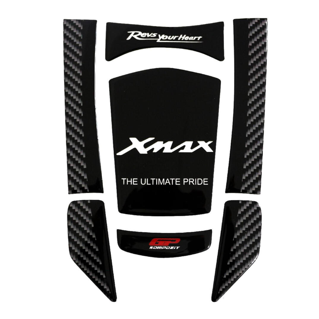 GP Kompozit Yamaha XMAX 2018-2022 Uyumlu Tank Pad Seti Siyah-Karbon - 1