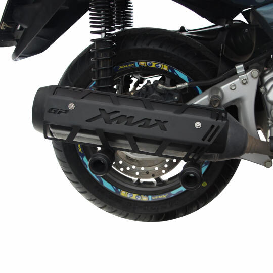 GP Kompozit Yamaha XMAX 250 2011-2017 Uyumlu Egzoz Koruma Kapağı Siyah (1)