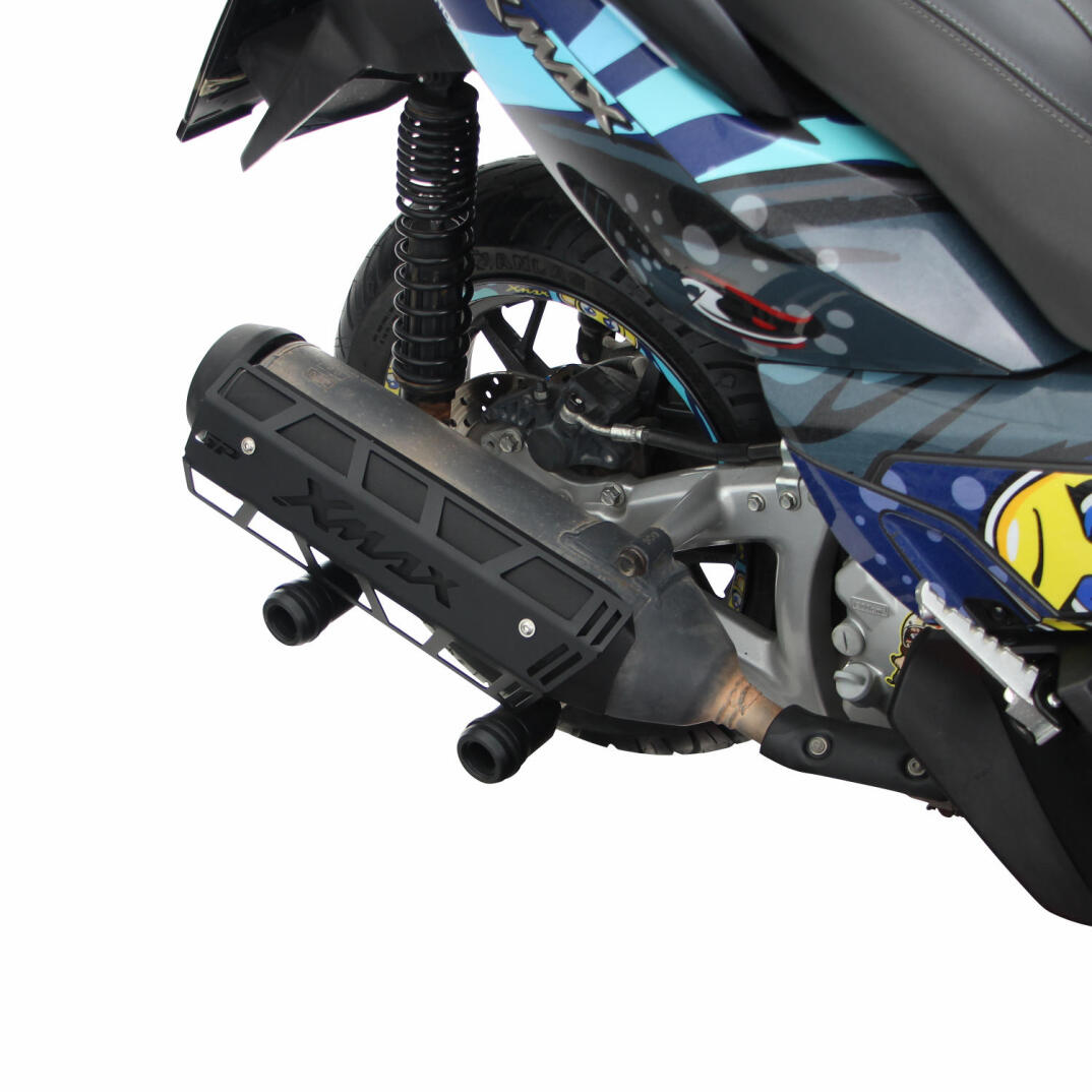 GP Kompozit Yamaha XMAX 250 2011-2017 Uyumlu Egzoz Koruma Kapağı Siyah - 3