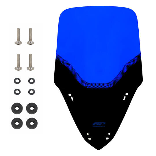 GP Kompozit Yamaha XMAX 250 2024-2026 Uyumlu Baskılı Ön Cam Mavi - 4