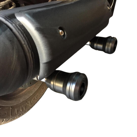 GP Kompozit Yamaha XMAX 250 / 300 2018-2024 Uyumlu Egzoz Koruma Takozu Siyah (1)
