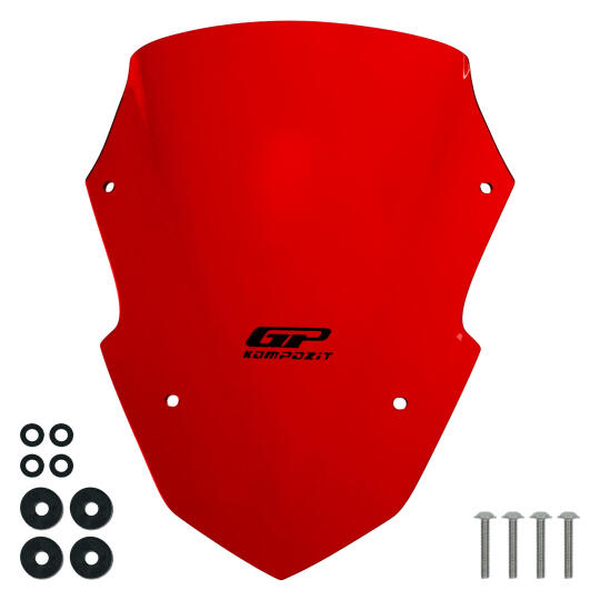 GP Kompozit Yamaha XMAX 250 Tech Max 2024-2026 Uyumlu Spor Ön Cam Kırmızı - 4