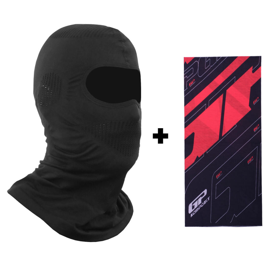 GP Kompozit Yazlık Motorcu Balaklava Maske Siyah (1 Adet Boyunluk Buff Hediye) - 1