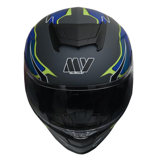 GP MY HELMET MKS001-EGBY Yarış Spoiler Güneş Vizörlü Şeffaf Full Face Motosiklet Kaskı (1)