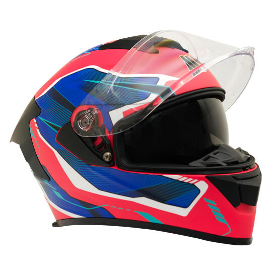GP MY HELMET MKS001-RBW Yarış Spoiler Güneş Vizörlü Şeffaf Full Face Motosiklet Kaskı - 3