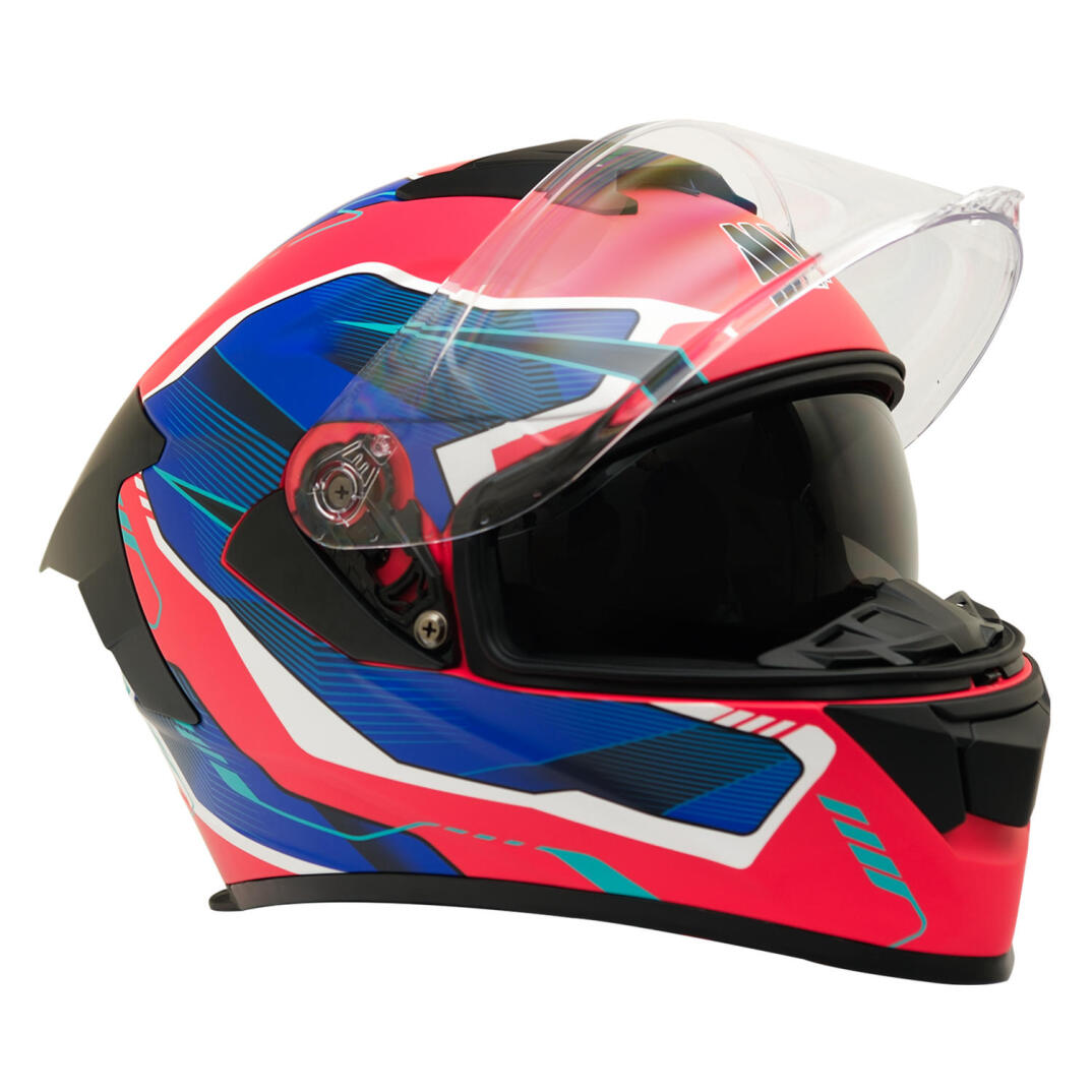 GP MY HELMET MKS001-RBW Yarış Spoiler Güneş Vizörlü Şeffaf Full Face Motosiklet Kaskı - 3