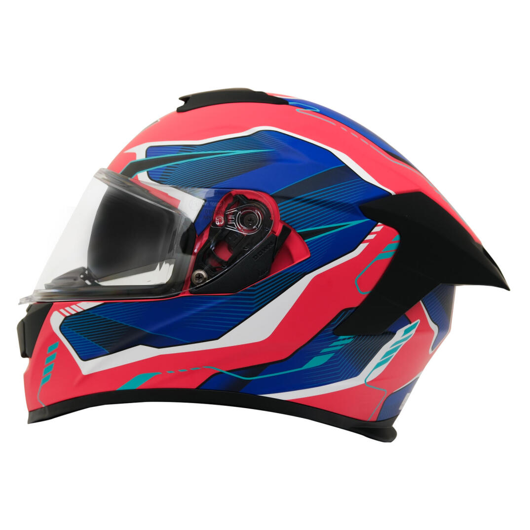 GP MY HELMET MKS001-RBW Yarış Spoiler Güneş Vizörlü Şeffaf Full Face Motosiklet Kaskı - 4