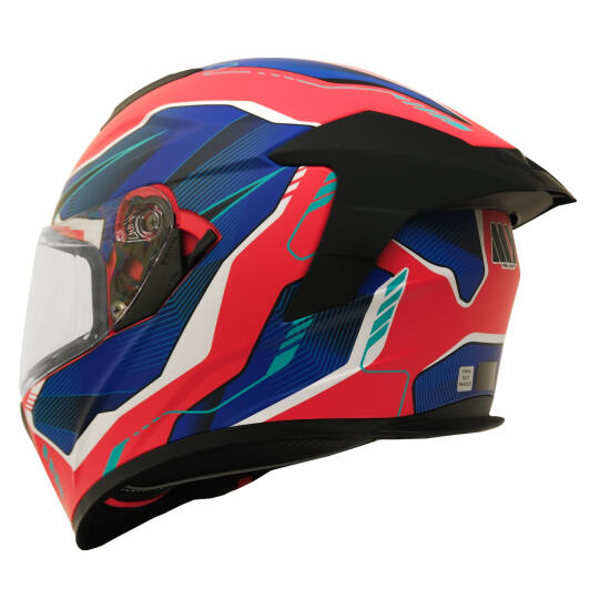 GP MY HELMET MKS001-RBW Yarış Spoiler Güneş Vizörlü Şeffaf Full Face Motosiklet Kaskı - 5