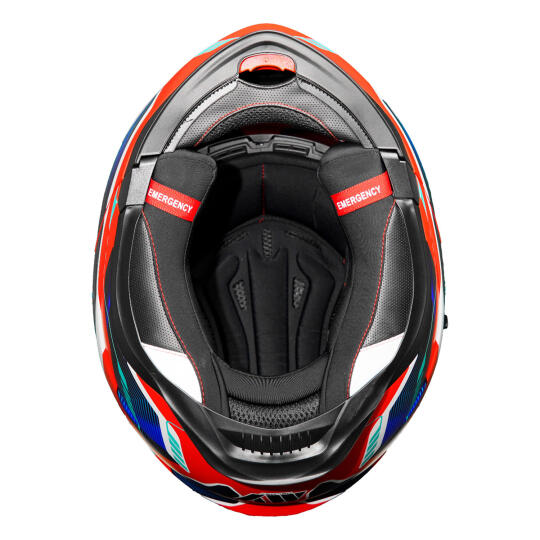 GP MY HELMET MKS001-RBW Yarış Spoiler Güneş Vizörlü Şeffaf Full Face Motosiklet Kaskı - 7