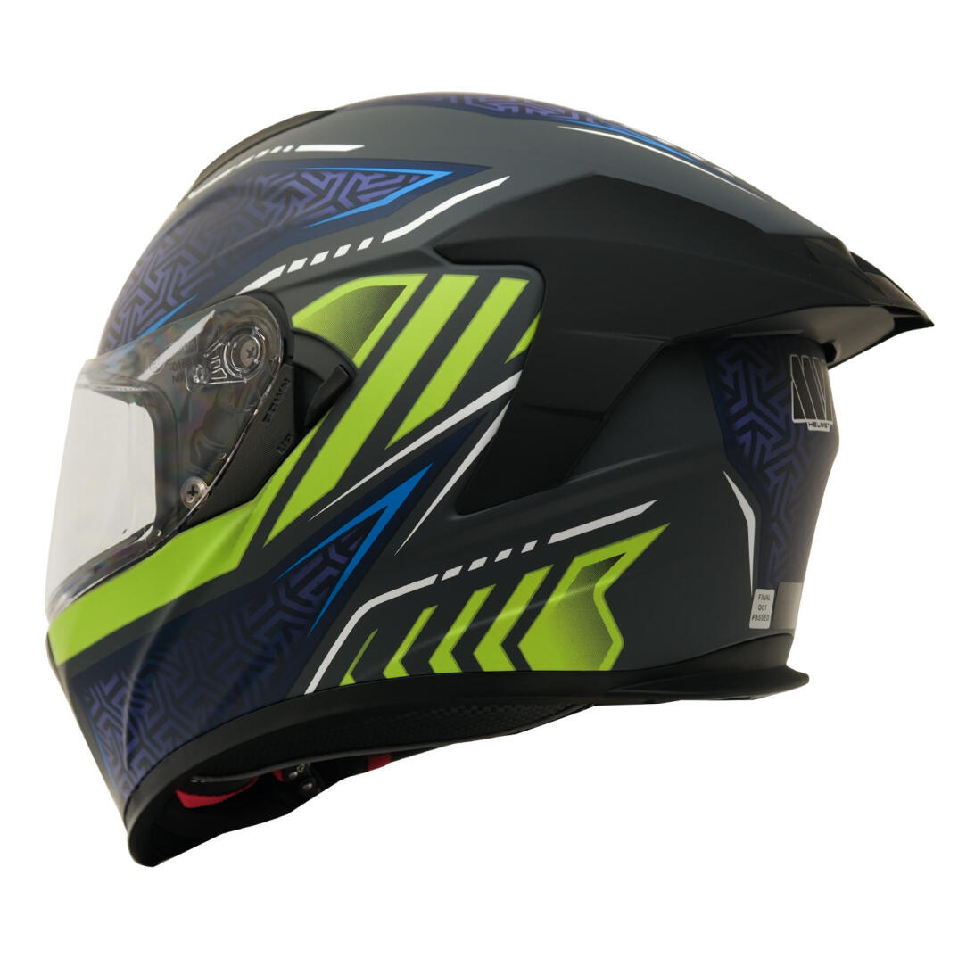 GP MY HELMET MKS001-RGBY Yarış Spoiler Güneş Vizörlü Şeffaf Full Face Motosiklet Kaskı - 5