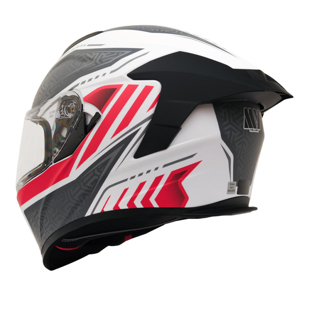 GP MY HELMET MKS001-WRG Yarış Spoiler Güneş Vizörlü Şeffaf Full Face Motosiklet Kaskı - 5