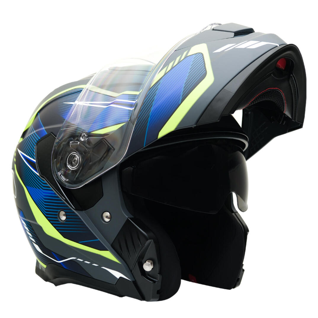 GP MY HELMET MKS002-EGBY Güneş Vizörlü Şeffaf Çene Açılır Motosiklet Kaskı - 3
