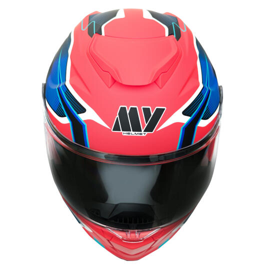 GP MY HELMET MKS002-RBW Güneş Vizörlü Şeffaf Çene Açılır Motosiklet Kaskı (1)