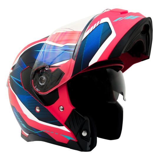 GP MY HELMET MKS002-RBW Güneş Vizörlü Şeffaf Çene Açılır Motosiklet Kaskı - 3