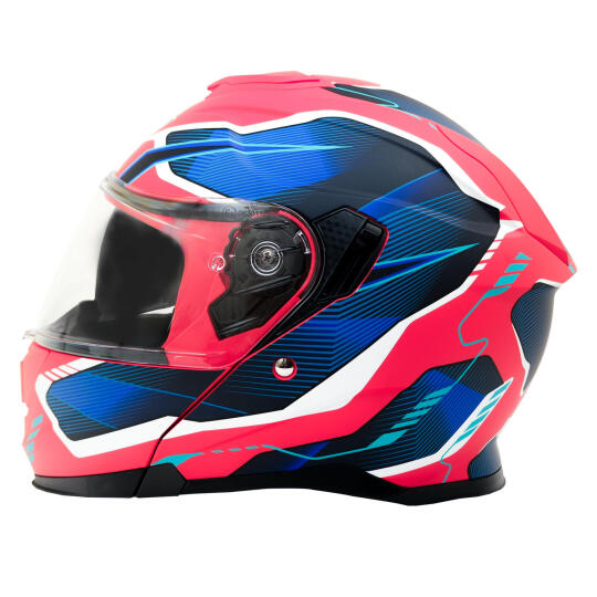 GP MY HELMET MKS002-RBW Güneş Vizörlü Şeffaf Çene Açılır Motosiklet Kaskı - 4
