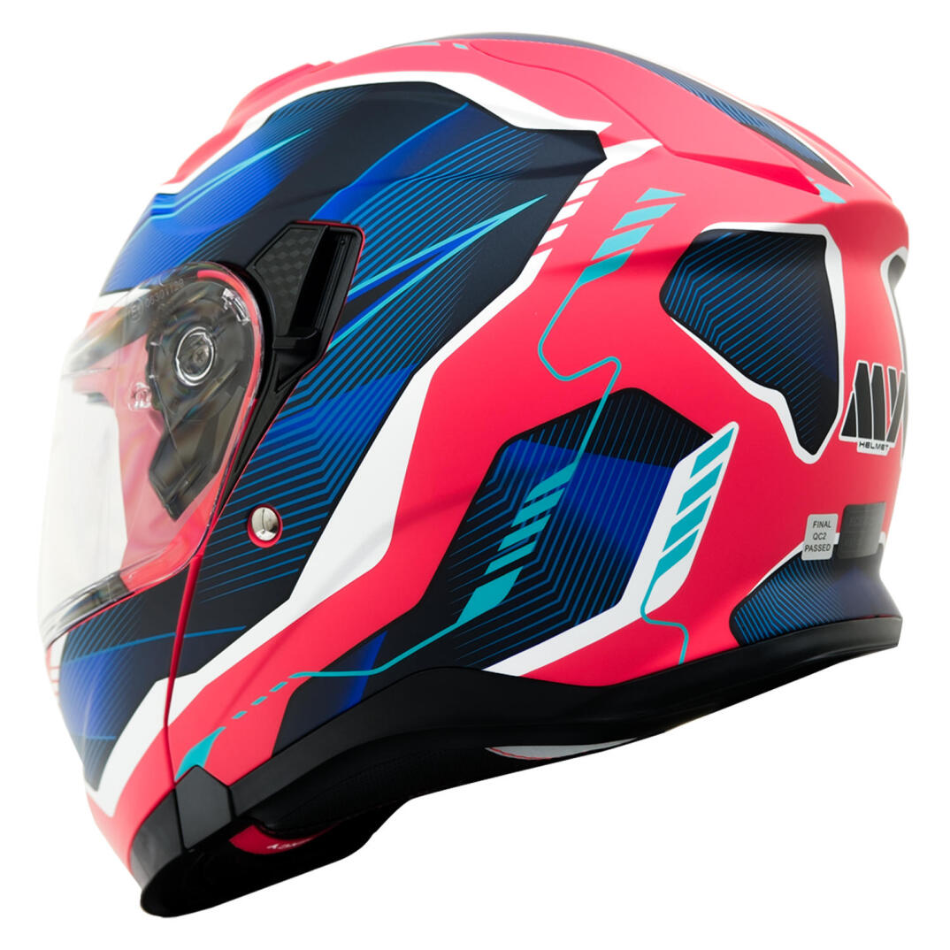 GP MY HELMET MKS002-RBW Güneş Vizörlü Şeffaf Çene Açılır Motosiklet Kaskı - 5