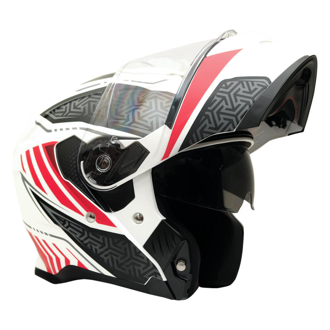 GP MY HELMET MKS002-WRB Güneş Vizörlü Şeffaf Çene Açılır Motosiklet Kaskı - 3