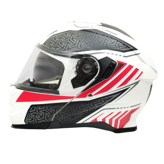 GP MY HELMET MKS002-WRB Güneş Vizörlü Şeffaf Çene Açılır Motosiklet Kaskı - 4