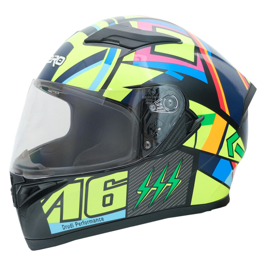 GP NERO MKS003-BB5NY Güneş Vizörlü Şeffaf Full Face Motosiklet Kaskı - 1