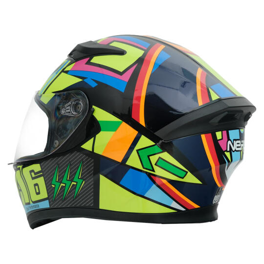 GP NERO MKS003-BB5NY Güneş Vizörlü Şeffaf Full Face Motosiklet Kaskı - 4