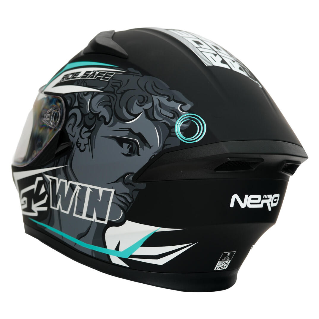 GP NERO MKS003-MBB2G Güneş Vizörlü Şeffaf Full Face Motosiklet Kaskı - 4
