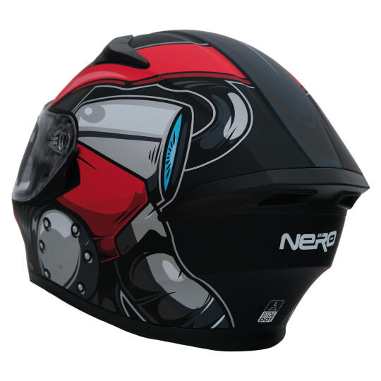 GP NERO MKS003-MBB4R Güneş Vizörlü Şeffaf Full Face Motosiklet Kaskı - 4