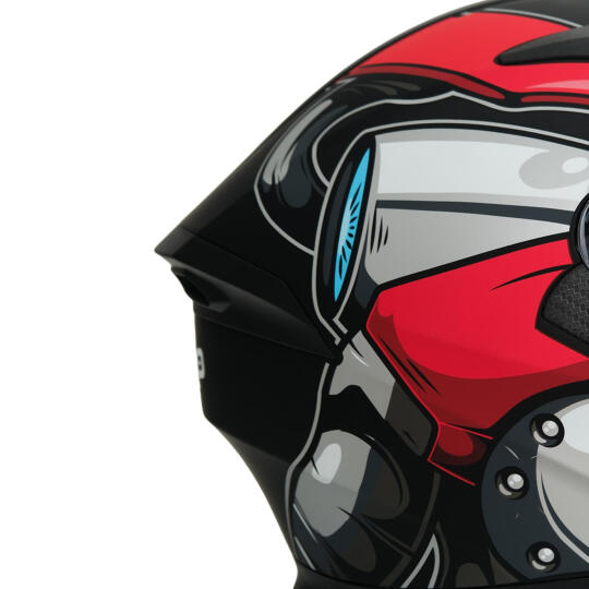 GP NERO MKS003-MBB4R Güneş Vizörlü Şeffaf Full Face Motosiklet Kaskı - 5