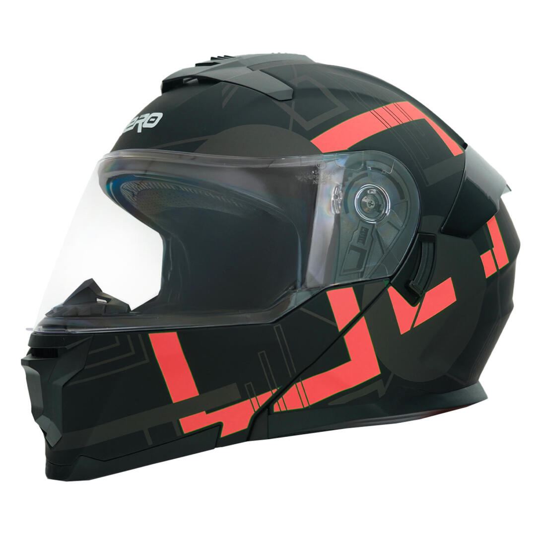 GP NERO MKS004-MBA1R Güneş Vizörlü Şeffaf Çene Açılır Motosiklet Kaskı - 1