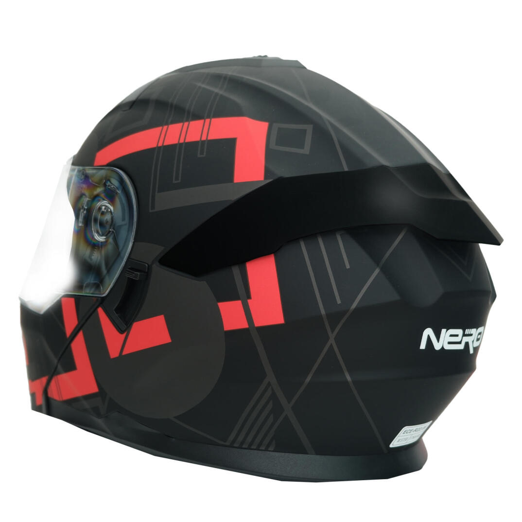 GP NERO MKS004-MBA1R Güneş Vizörlü Şeffaf Çene Açılır Motosiklet Kaskı - 5